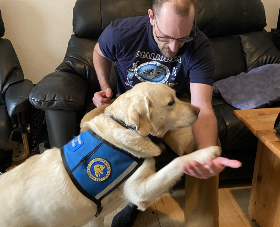 Servicehund giver pote til bruger