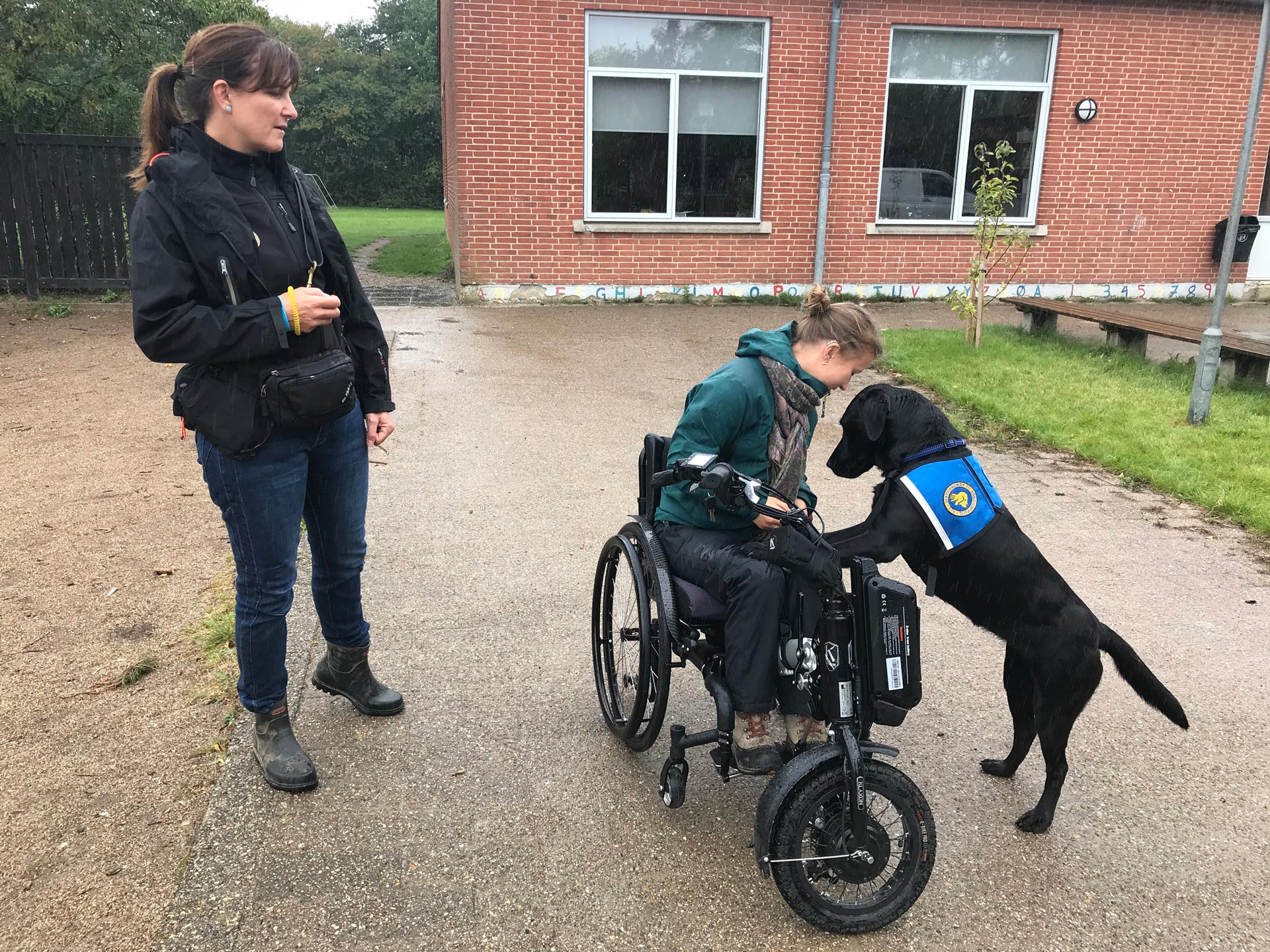 Hundeinstruktør hjælper bruger med træning af servicehund